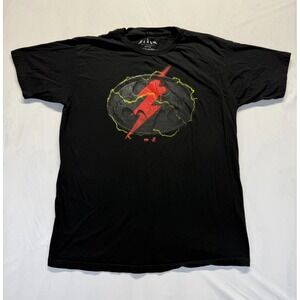 DC Comics The Flash T Shirt Mens Large Black Graphic Print Batman Logo Cotton